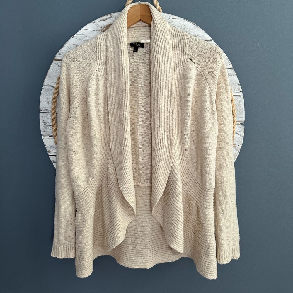 VTG Cream Open-Front Sweater